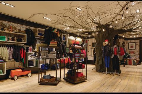 The childrenswear department features a tree created by a team who worked on the Harry Potter films.